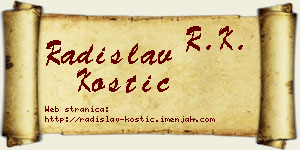Radislav Kostić vizit kartica